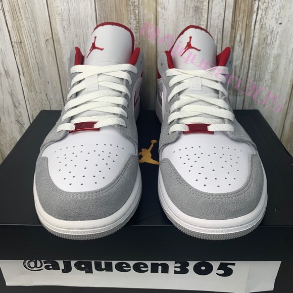 Air Jordan 1 Low Smoke Grey Red - Picture 2 of 6